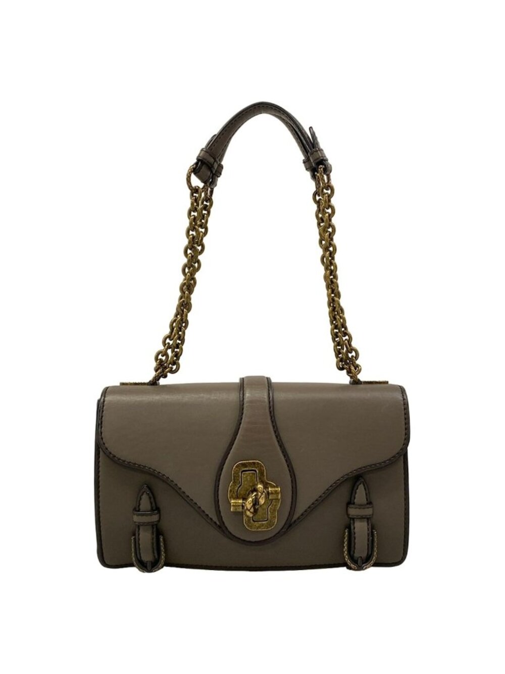 Bottega Veneta Shoulder Bag Olympia Knot Gray Chain Leather